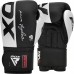 Боксерські рукавиці RDX F4 Boxing Sparring Gloves Hook&Loop 14 унцій, білий-чорний, код: BGR-F4B-14OZ