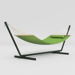 Стійка для гамака 50х50 + Двомісний гамак WCG Soft XXL 200x140 з планками, зелений, код: W-5050H05-3-IF