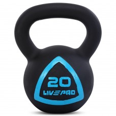Гиря тренувальна цільна чавунна пофарбована LiveUp 20кг, чорний, код: LP8041-20-S52