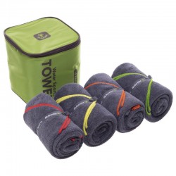 Комплект спортивних рушників FitGo Water Sports Towel 1200х600 мм, темно-зелений, 4шт, код: BT-TWT_DG-S52