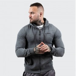 Толстовка чоловіча GymBeam Zipper Hoodie Grey Black XXXL, сірий, код: 118027-GB