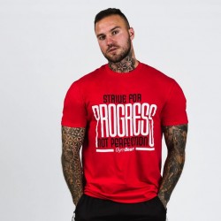 Футболка чоловіча GymBeam Clothing Progress Red S, червоний, код: 1184228-GB