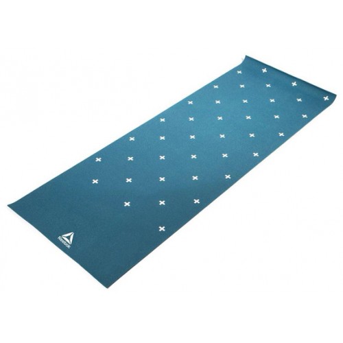 Двосторонній килимок для йоги Reebok Double Sided Yoga Mat 1730х610х4 мм, блакитний-білий, код: 5055436105848