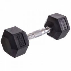 Гантель цільна шестигранна гексагональна Zelart 1х5 кг, код: TA-5159-5 Гантель цільна шестигранна гексагональна Zelart 1х5 кг, код: TA-5159-5