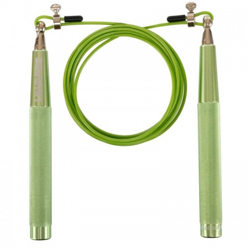 Скакалка швидкісна Кросфіт зі сталевим тросом LiveUp 3000 мм, салатовий, код: LP8283_LG