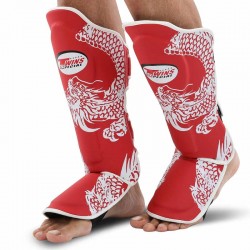 Захист гомілки та стопи для єдиноборств Twins, розмір S, червоний, код: BO-9484_SR