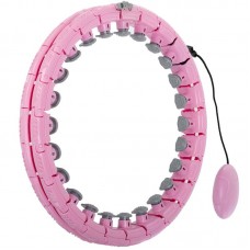 Обруч для схуднення регульований масажний з обтяжувачем FitGo рожевий, код: FI-0766_P