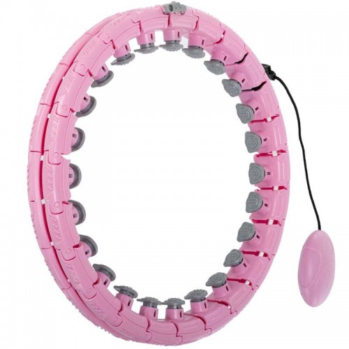 Обруч для схуднення регульований масажний з обтяжувачем FitGo рожевий, код: FI-0766_P