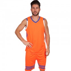 Форма баскетбольна чоловіча PlayGame Lingo 5XL (ріст 185-190), помаранчевий-синій, код: LD-8019_5XLORBL