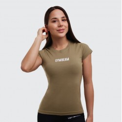 Футболка жіноча спортивна GymBeam Clothing FIT Olive XXL, оливковий, код: 219426-GB