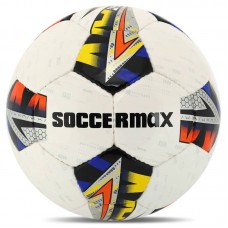М"яч футбольний Soccermax №5, білий-помаранчевий, код: FB-4424_OR