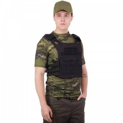 Плитоноска для бронепластин Tactical Military Rangers із системою Molle, чорний, код: ZK-5515_BK