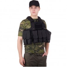 Житлет розвантажувальний універсальний на 6 кишені Tactical Military Rangers, чорний, код: ZK-5517_BK