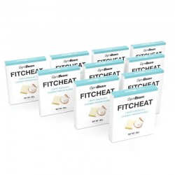 Протеїновий шоколад GymBeam Fitcheat 10x80 г, білий шоколад-кокос, код: 8588007570273-10