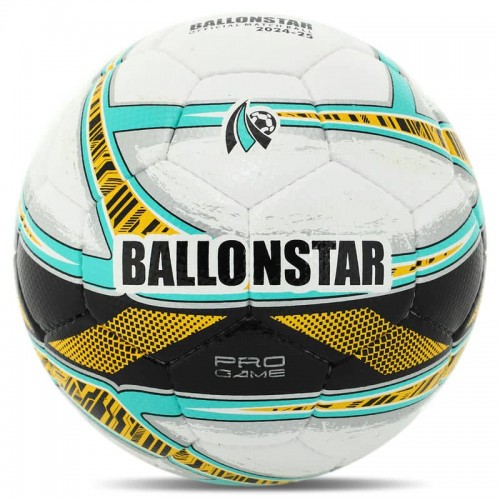 М"яч футбольний Ballonstar №5 PU, білий-жовтий, код: FB-4403_Y