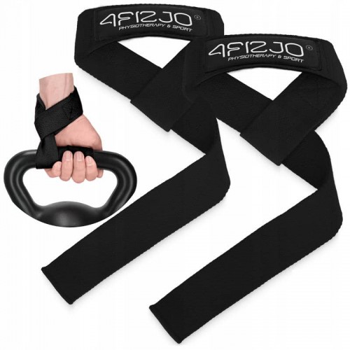 Лямки для станової тяги 4FIZJO Deadlift Straps Black, код: P-5905973402279
