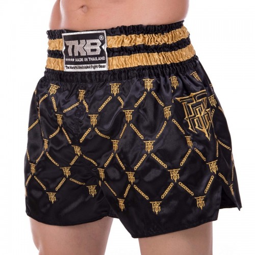 Шорти для тайського боксу та кікбоксингу Top King L, чорний-золотий, код: TKTBS-211_LBKG