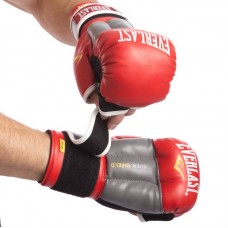 Рукавички гібридні для єдиноборств ММА Everlast 12 унцій, червоний-сірий, код: 0272_12R