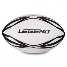 М"яч для регбі гумовий Legend №3 білий-чорний, код: R-3299-S52