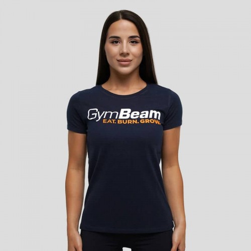 Футболка жіноча GymBeam Clothing Grow T-shirt Navy M, темно-синій, код: 221913-GB