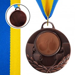 Медаль спортивна зі стрічкою PlayGame Aim Пінг-понг бронзова, код: C-4846-0071_B