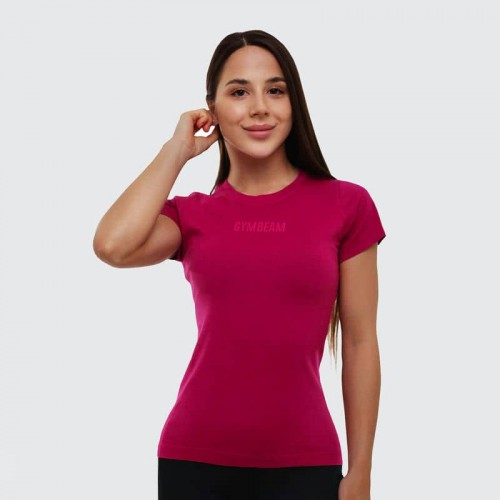 Футболка жіноча спортивна GymBeam Clothing FIT Magenta XXL, пурпурний, код: 219446-GB