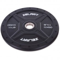 Бамперні диски для кроссфіта Zelart Bumper Plates 5 кг, чорний, код: TA-2258-5