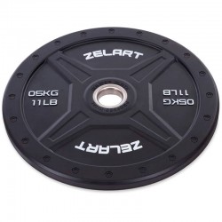 Бамперні диски для кроссфіта Zelart Bumper Plates 5 кг, чорний, код: TA-2258-5