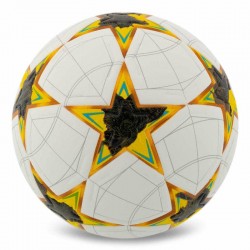 М"яч футбольний Stars PU №5, білий-жовтий, код: FB-7586_Y