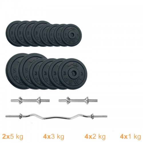 Набір штанга + гантелі металеві Newt Gym Set-W Home 43 кг, код: NE-M-W-SET-43