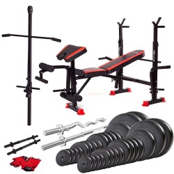 Лава тренувальна Fit-On FN-S102 + штанга та гантелі 170кг, код: 2210-0028