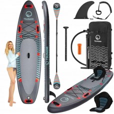 Надувна SUP дошка Tsunami Wave з веслом, 3500х810х150 мм, сірий, код: P-5907739314222