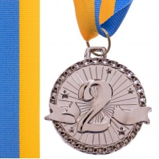 Медаль спортивна зі стрічкою PlayGame Zip срібна, код: C-6404_S