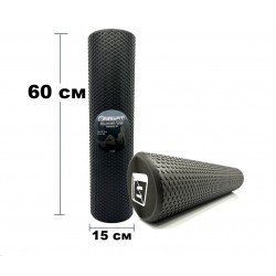 Масажний ролик EasyFit Foam Roller 600х145 мм, чорний, код: EF-2032-BK-EF