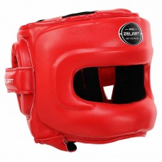 Шолом боксерський з бампером шкіряний Zelart S, червоний, код: BO-3914_SR