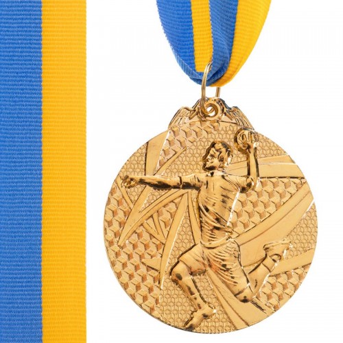 Медаль спортивна зі стрічкою PlayGame Гандбол золота, код: C-7022_G