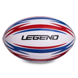 М"яч для регбі Legend №5 PVC білий-червоний-синій, код: R-3288-S52