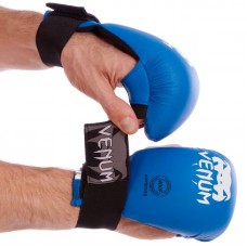 Рукавички накладки для карате Venum Mitts M синій, код: MA-5855_MBL