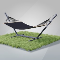 Стійка для гамака + Гамак з планкою двомісний WCG Wish XXL 2000х1500 мм, чорний, код: W-5050H08BL-2-IF