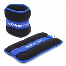 Обважнювачі-манжети для ніг та рук Cornix 2x2 кг, чорний-синій, код: XR-0174