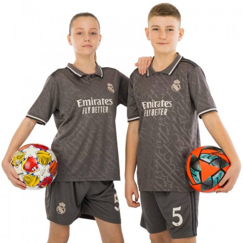 Форма футбольна дитяча PlayGame із символікою Real Madrid Bellingham 5 резервна 2025, розмір 20, зріст 115-125, сірий, код: CO-4649_20