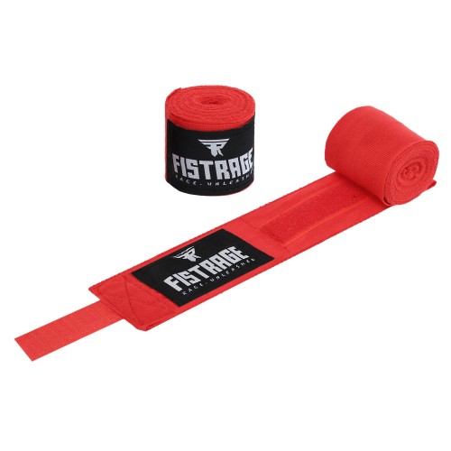 Бинти боксерські бавовна з еластаном Fistrage 3м, червоний, код: VL-8471_R