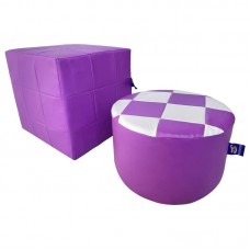 Комплект каркасних пуфів Tia-Sport Токіо та Шахматка, шкірозамінник, 400х400 мм, фіолетовий, код: sm-1011-2 Комплект каркасних пуфів Tia-Sport Токіо та Шахматка, шкірозамінник, 400х400 мм, фіолетовий, код: sm-1011-2