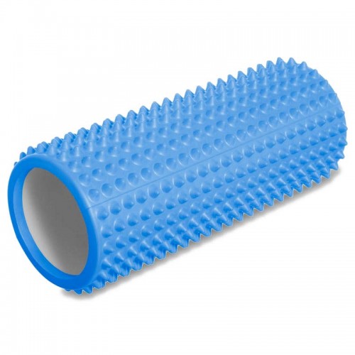Роллер для занять йогою масажний Zelart 330х120 мм, синій, код: FI-1730_BL