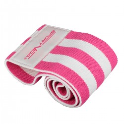 Резинка для фітнесу та спорту із тканини SportVida Hip Band Size S, білий-рожевий, код: SV-HK0254