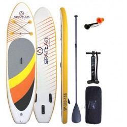 Надувна SUP-дошка Spartan до 130 кг, 3000x760x150 мм, білий-жовтий, код: 9001741034058-IN