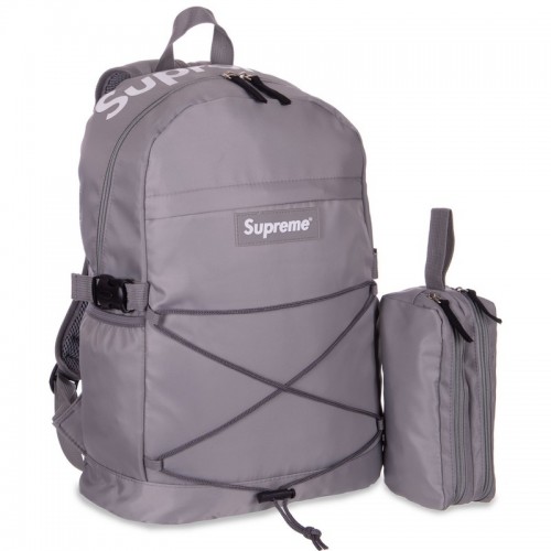 Рюкзак міський Supreme з пеналом, сірий, код: 8206_GR