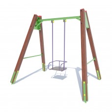 Гойдалка на дерев"яних стійках одинарна Miros 2270х1760х2070 мм, код: DIO315