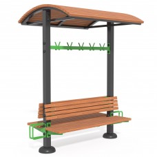 Лава з навісом та велопарковкою InterAtletika SM130.3, код: SM130.3-SM