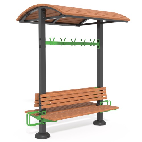 Лава з навісом та велопарковкою InterAtletika SM130.3, код: SM130.3-SM